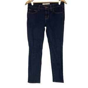 J Brand The Skinny Slim Leg Jeans Dark Denim 26 30 x 26 Low Rise Ankle Stone